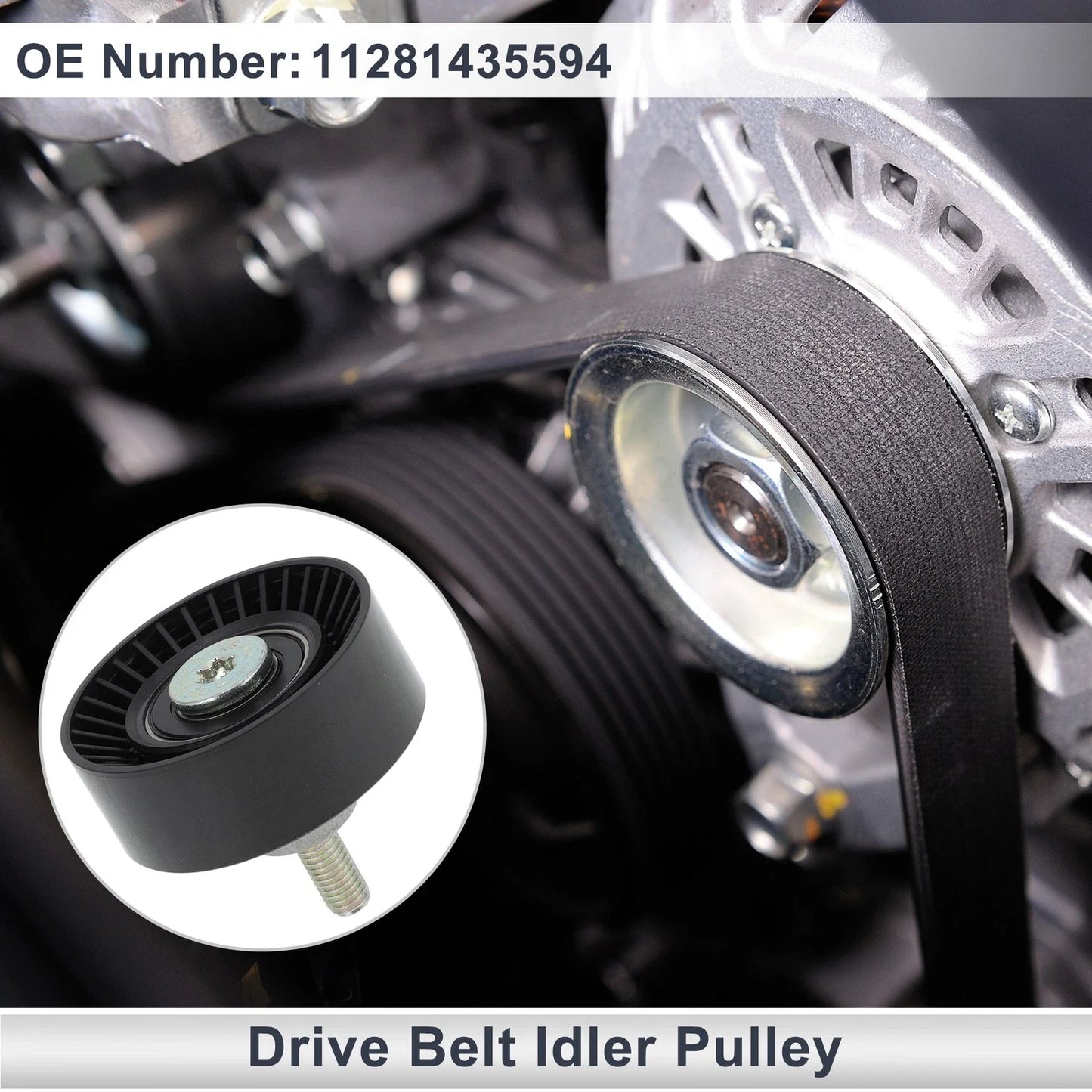 1 x Drive Belt Idler Pulley for BMW 3 Series (1998 - 2005) Black