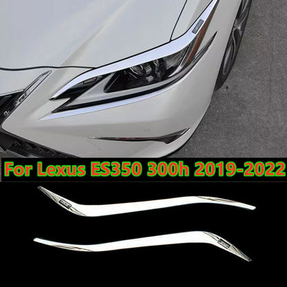 4X Chrome Headlight Eyebrow Trim Strips for Lexus ES350 300h (2019–2022)