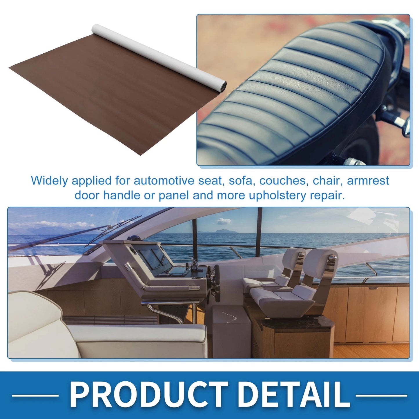 Self Adhesive Leather Repair Patch for Car Seat Sofa (19.6"x27.5", Light Brown)