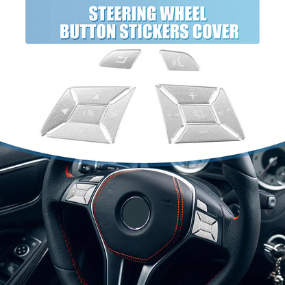 Steering Wheel Button Stickers Covers for Mercedes Benz (2010-2023) - Set of 12