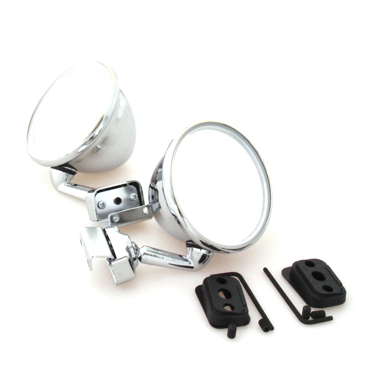 Set of 2 Chrome Door Flat Mirrors