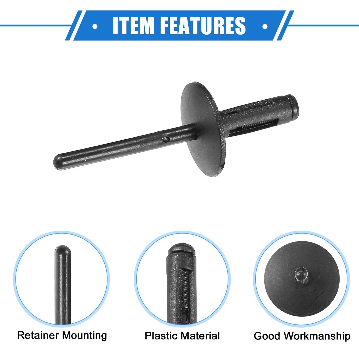 30 Pcs Fender Liner Rivet for BMW X1 (2013–2023) Durable Plastic Black