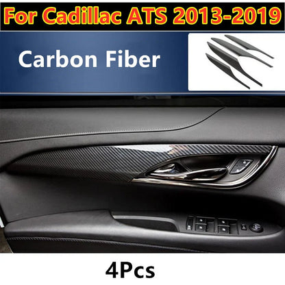 4 x Carbon Fiber Interior Door Panel Cover Trim for Cadillac ATS (2013–2019)
