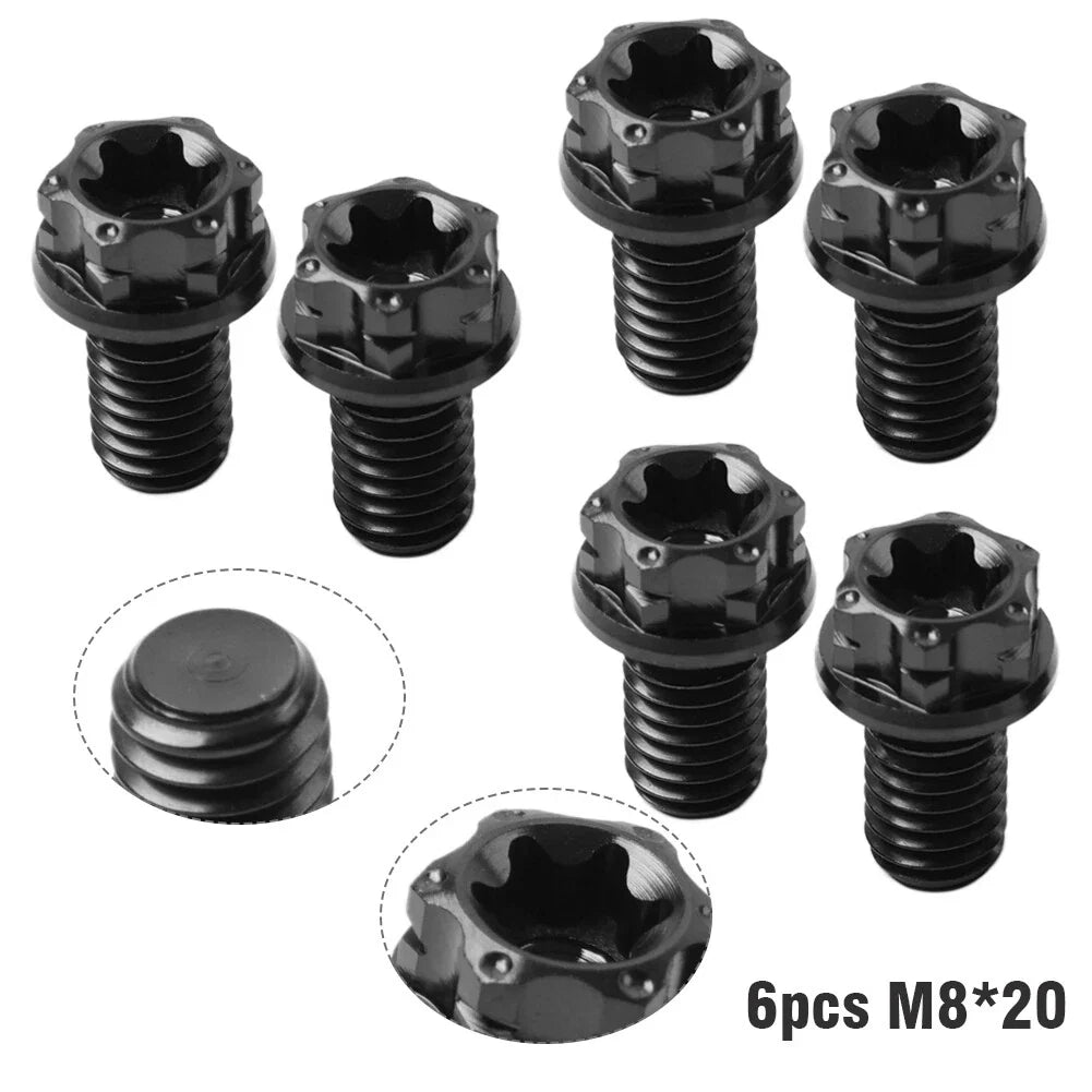 6pcs M8x20mm Titanium Torx Head Flange Bolts for Motorcycle Bike