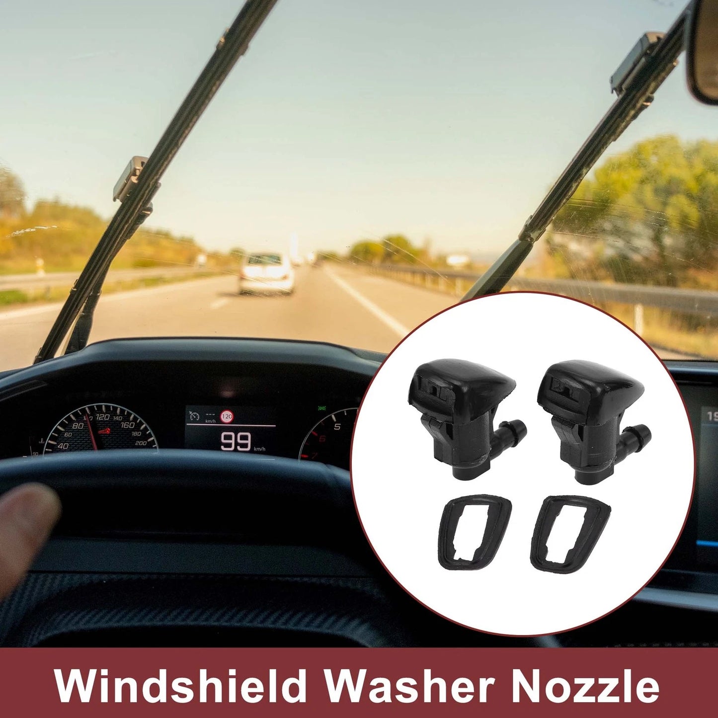 Set of 2 Front Windshield Washer Nozzles for Toyota Camry (2002–2006) No. 85381AA042