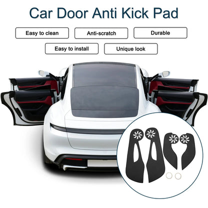 Car Door Anti Kick Pad Sticker Protector for Honda Fit (2008-2013) Black 1 Set