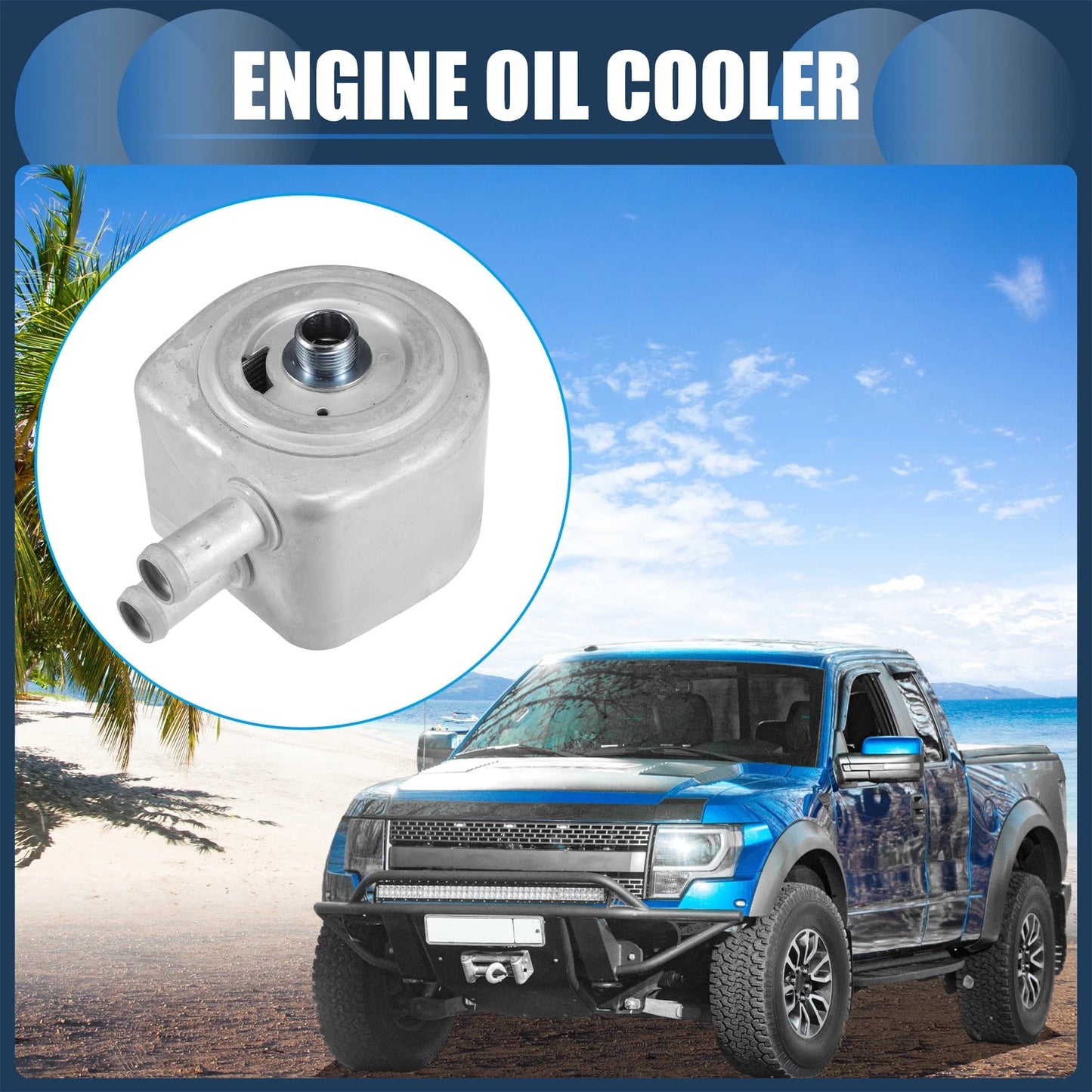 Engine Oil Cooler with O-ring Seals & Bolt for Ford F-150 (No.F7UZ6A642BA)