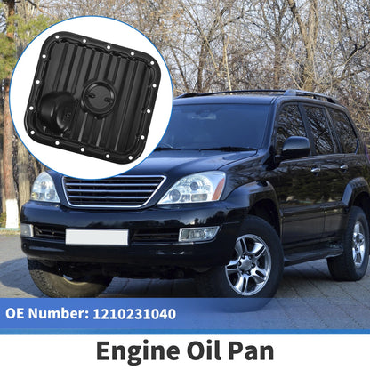 1 Pc Engine Oil Pan No.1210231040 for Toyota Lexus GS (2012) Steel Black