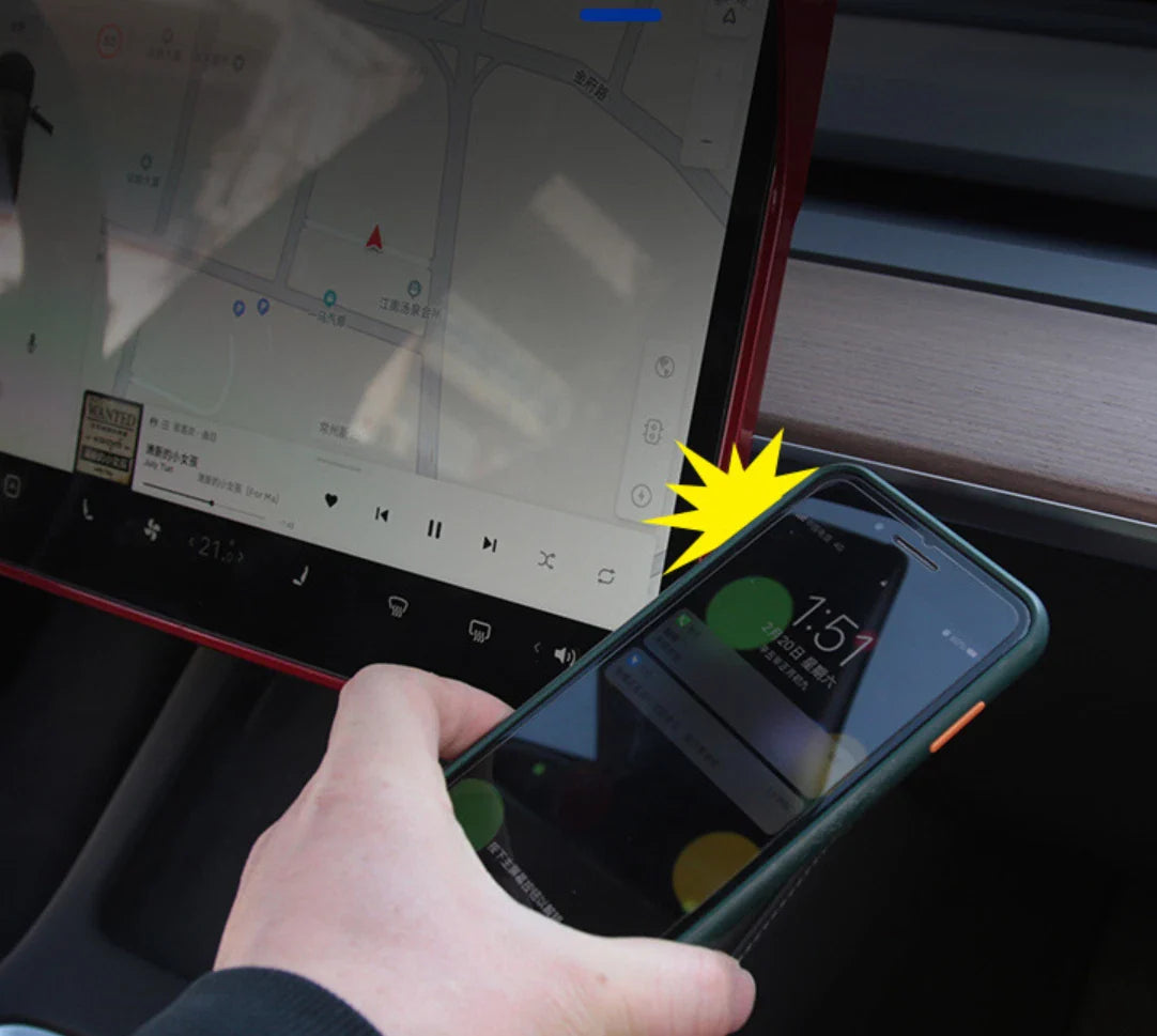 Red Navigation Screen Display Protector Frame Cover for Tesla Model Y