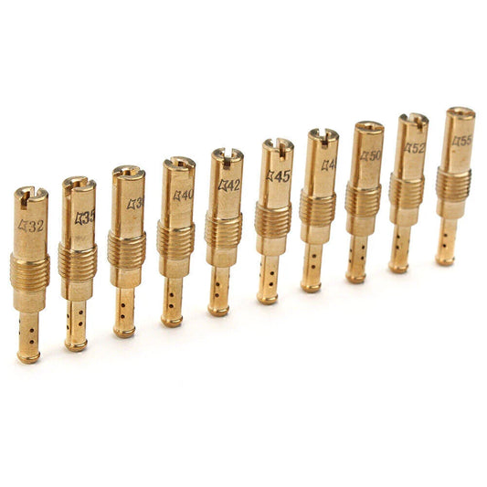 10 Pcs Carburetor Pilot Slow Jets for PWK Mikuni OKO KOSO (32-55)