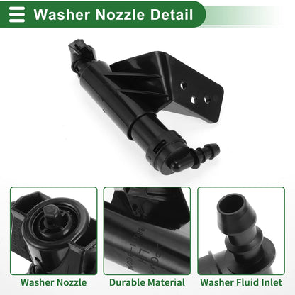 Front Driver Side Headlight Washer Nozzle for Hyundai Santa Fe (2013–2018) No. 98671B8000