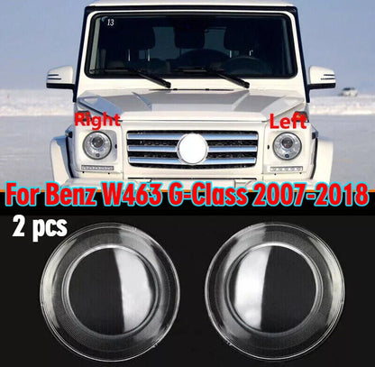 2 x Headlight Cover Lampshade Lens Seal for Benz W463 G-Class (2007–2018)