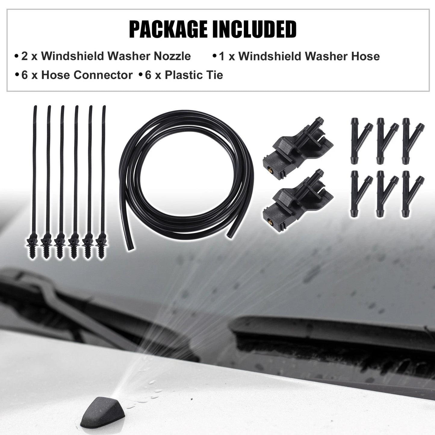 Set of 2 Windshield Washer Nozzles No. 85381-12300 for Toyota 4Runner