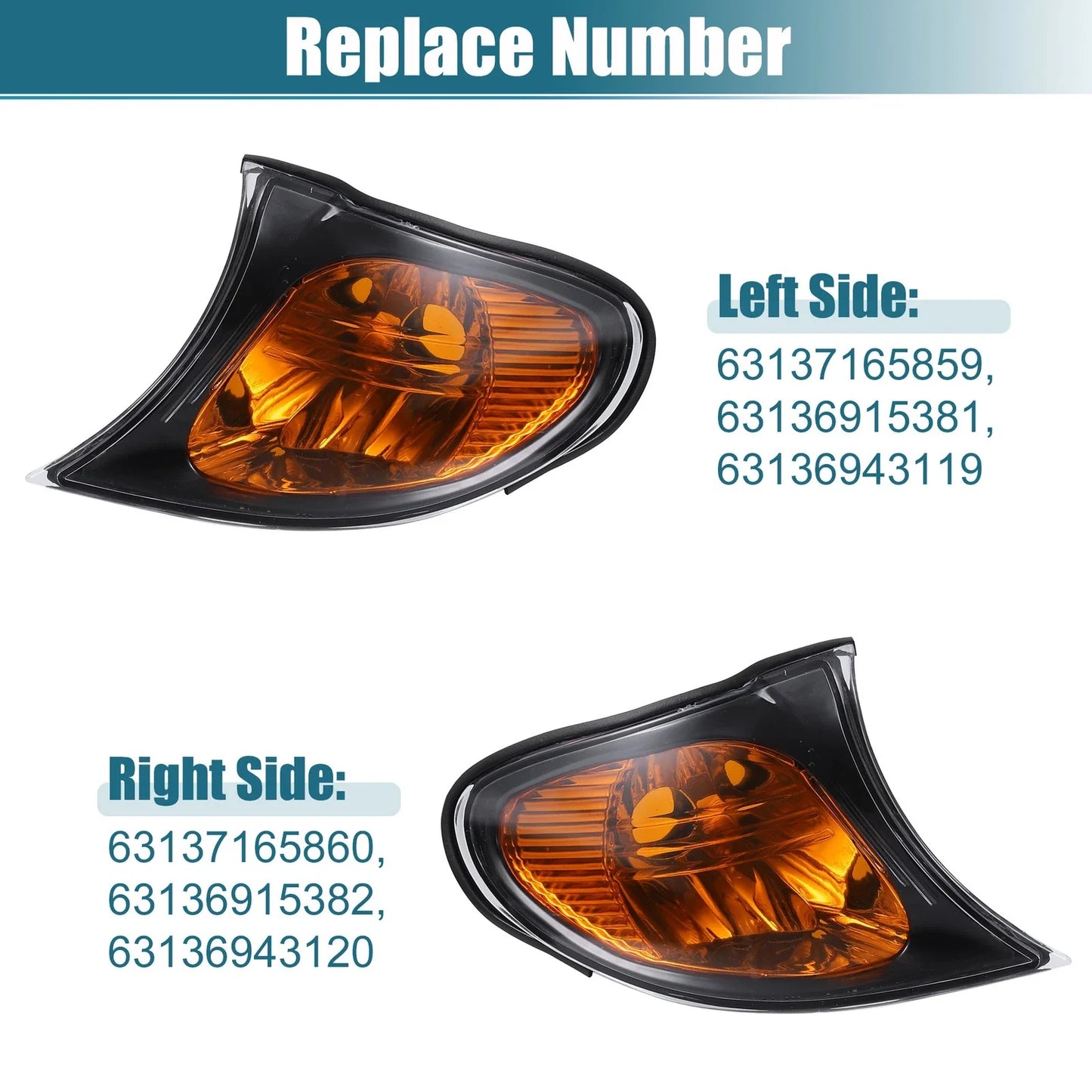Amber Turn Signal Light Lamp Corner Signal Light for BMW E46 3 Series (2002-2005)