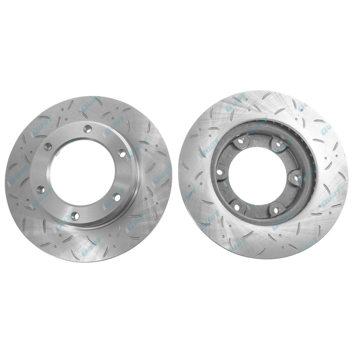 2 x Front Drilled & Slotted Disc Rotors & Brake Pads for Toyota 80 Series (90-92)