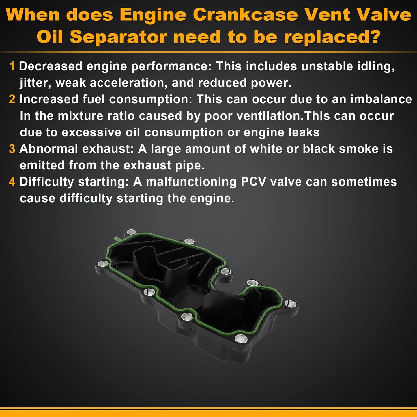 Engine Crankcase Vent Valve Oil Separator for Audi A3 (2006–2013) No. 06H103464L