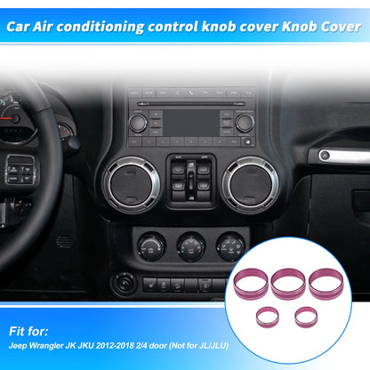 Control Switch Knob Cover Trim Ring for Jeep Wrangler JK JKU (2007–2018) Pink
