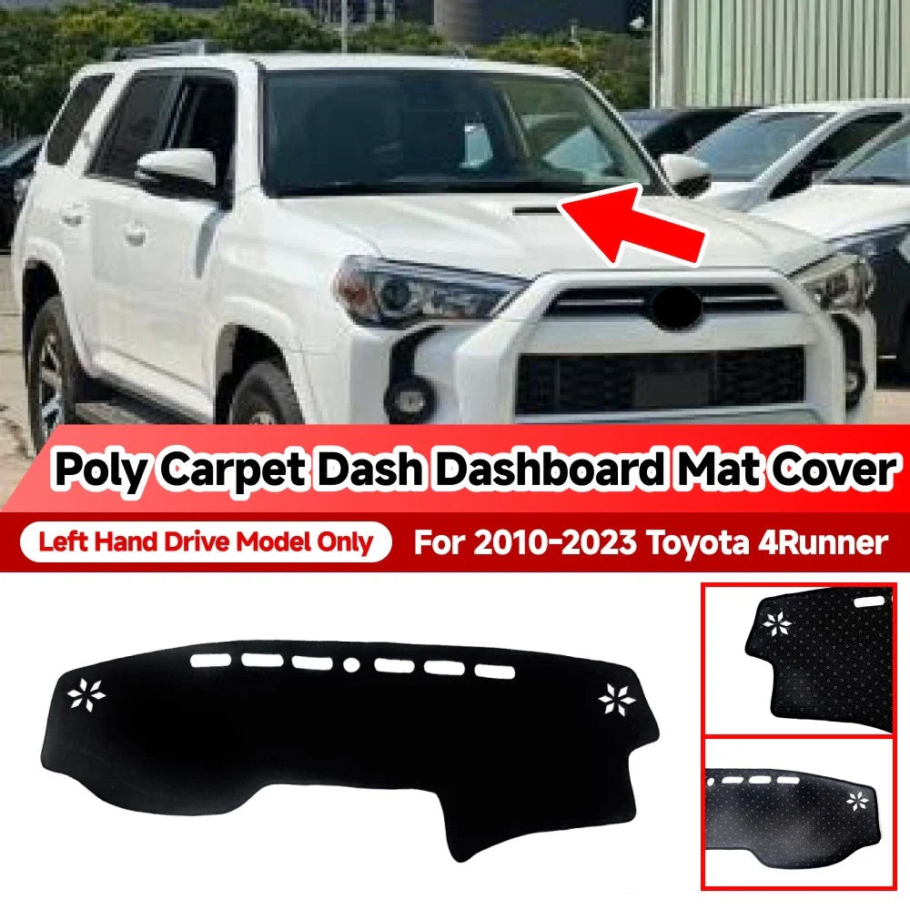 Non-Slip Dashboard Carpet Cover Mat Black for Toyota 4Runner (2010–2023)