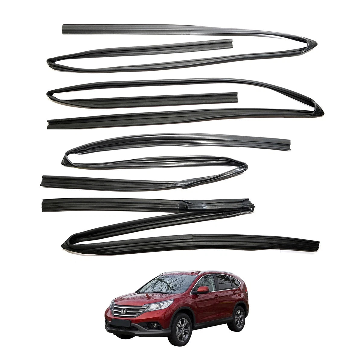 Set of 2 Front Rear Door Glass Run Channels for Honda CR-V (2012–2016)