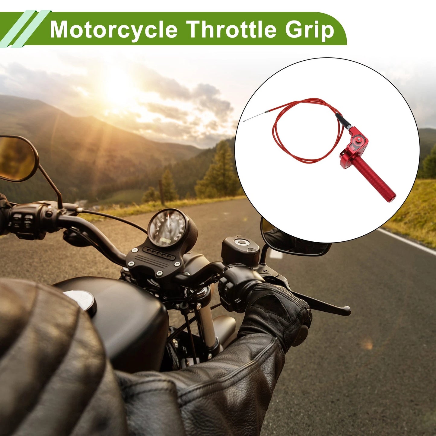 22mm Throttle Grip for Dirt Bikes Pit Bikes Mini Bikes (49CC-125CC) Red