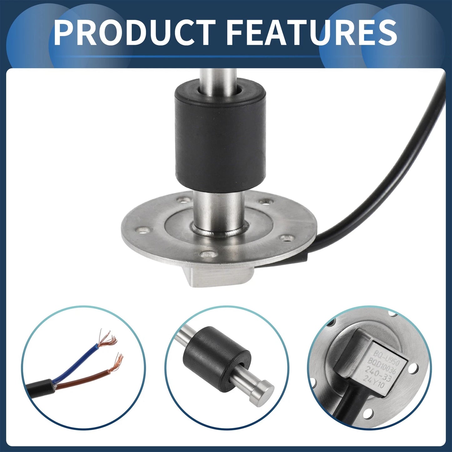 Fuel Sending Unit and Gauge Kit 240-33 Ohm 950mm for Boat Car Truck