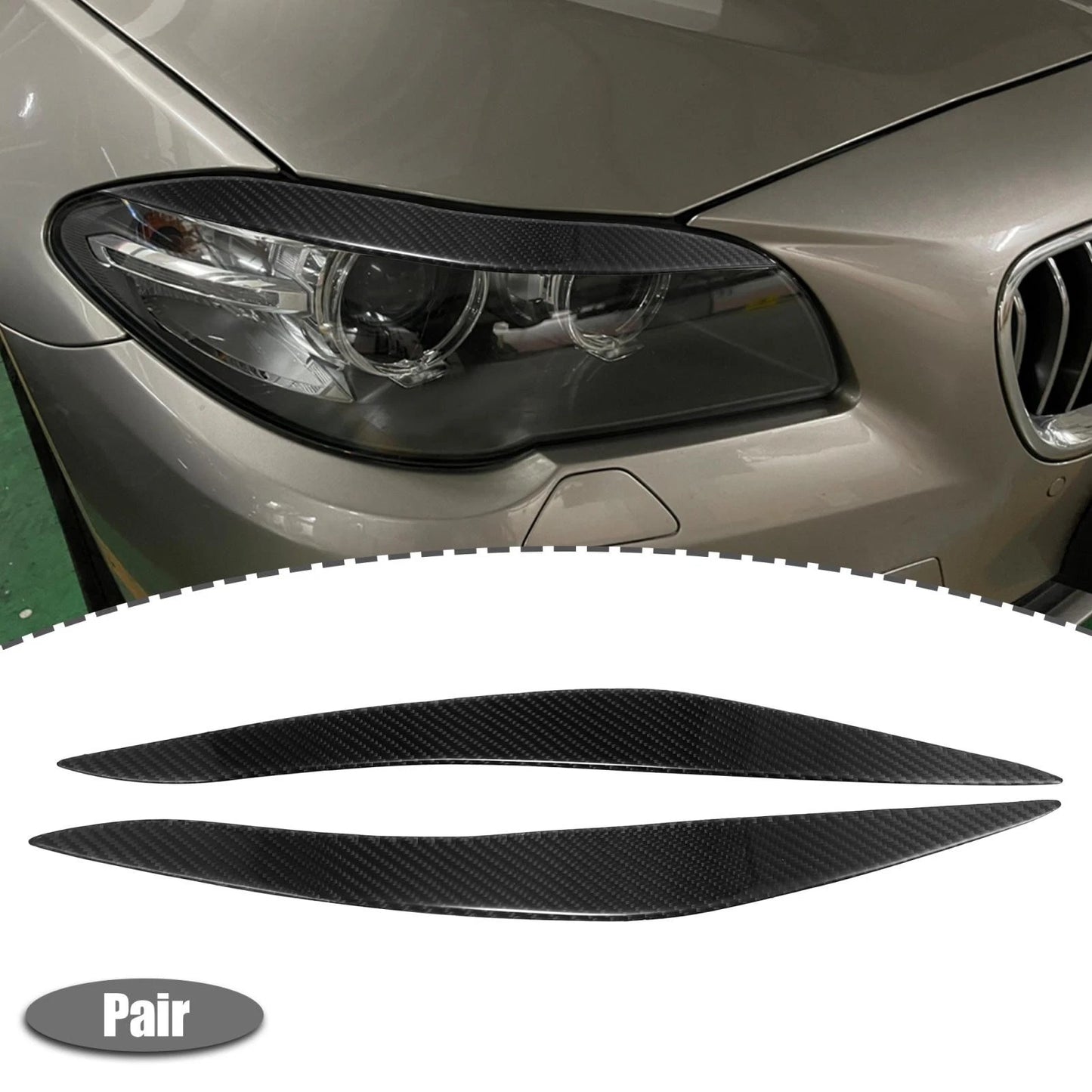 1 Pair Headlight Eyebrow Covers for BMW F10 (2011-2017)