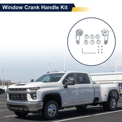Car Door Window Crank Handle for Chevy, Ford, Chrysler - Silver Tone
