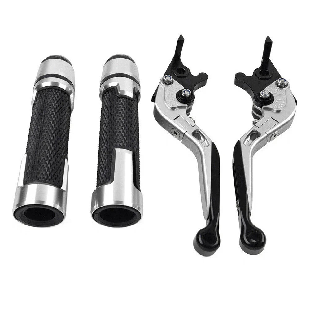 Silver Extendable Brake Clutch Levers Grips Set for Suzuki GSX1400 (2001-2008)