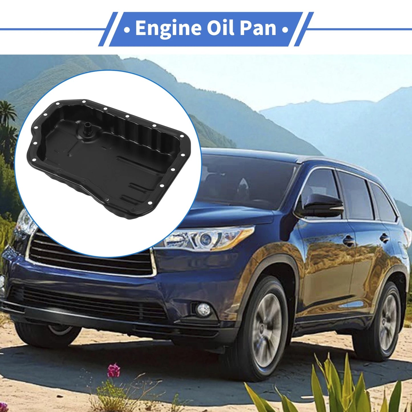 1 Pc Engine Oil Pan No.3510648020 for Toyota Highlander (2015–2021) Steel Black