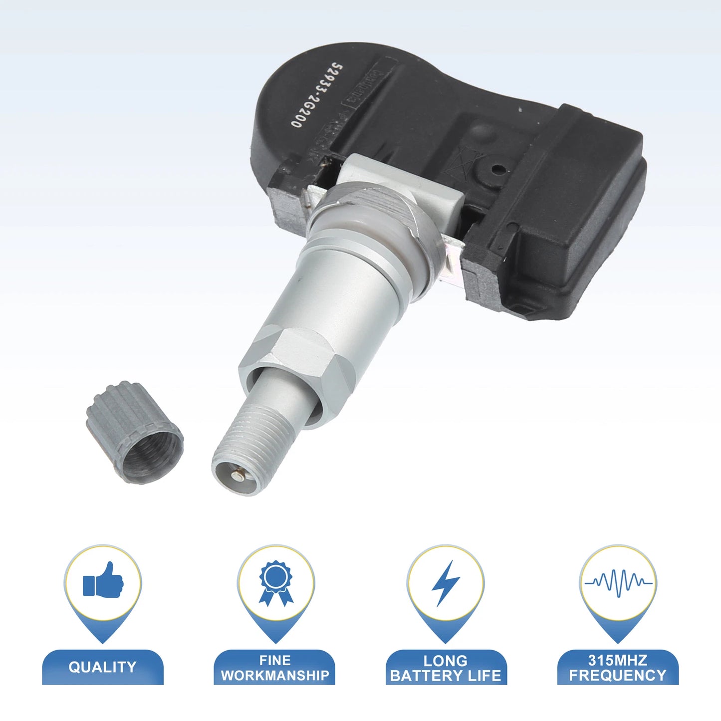 Set of 4 TPMS Sensors for Hyundai Accent (2006–2007) No. 529332G200