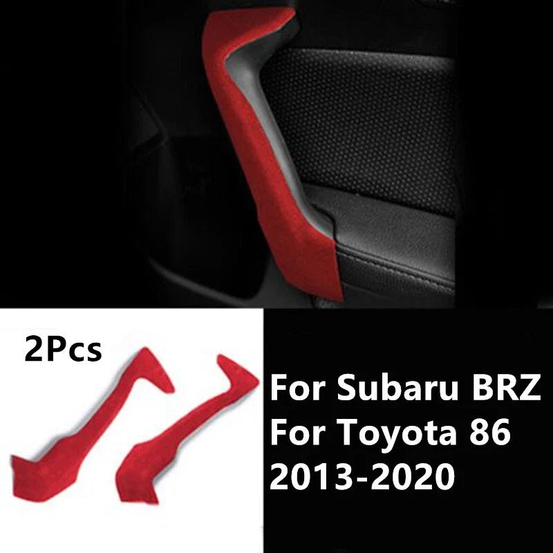 Red Leather Door Handle Armrest Cover Frame for Subaru BRZ / Toyota 86 (2013–2020)
