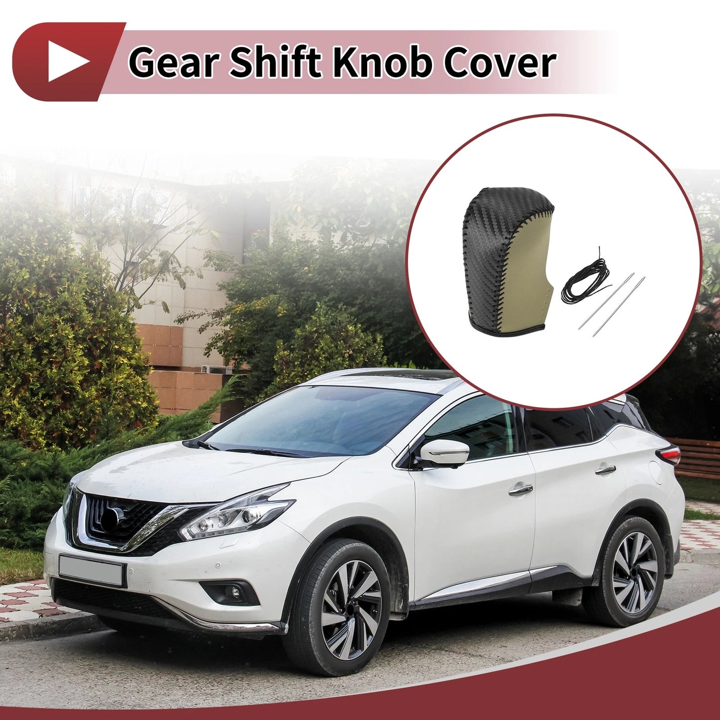 Gear Shift Knob Cover for Nissan Murano (2009–2013) Black Beige
