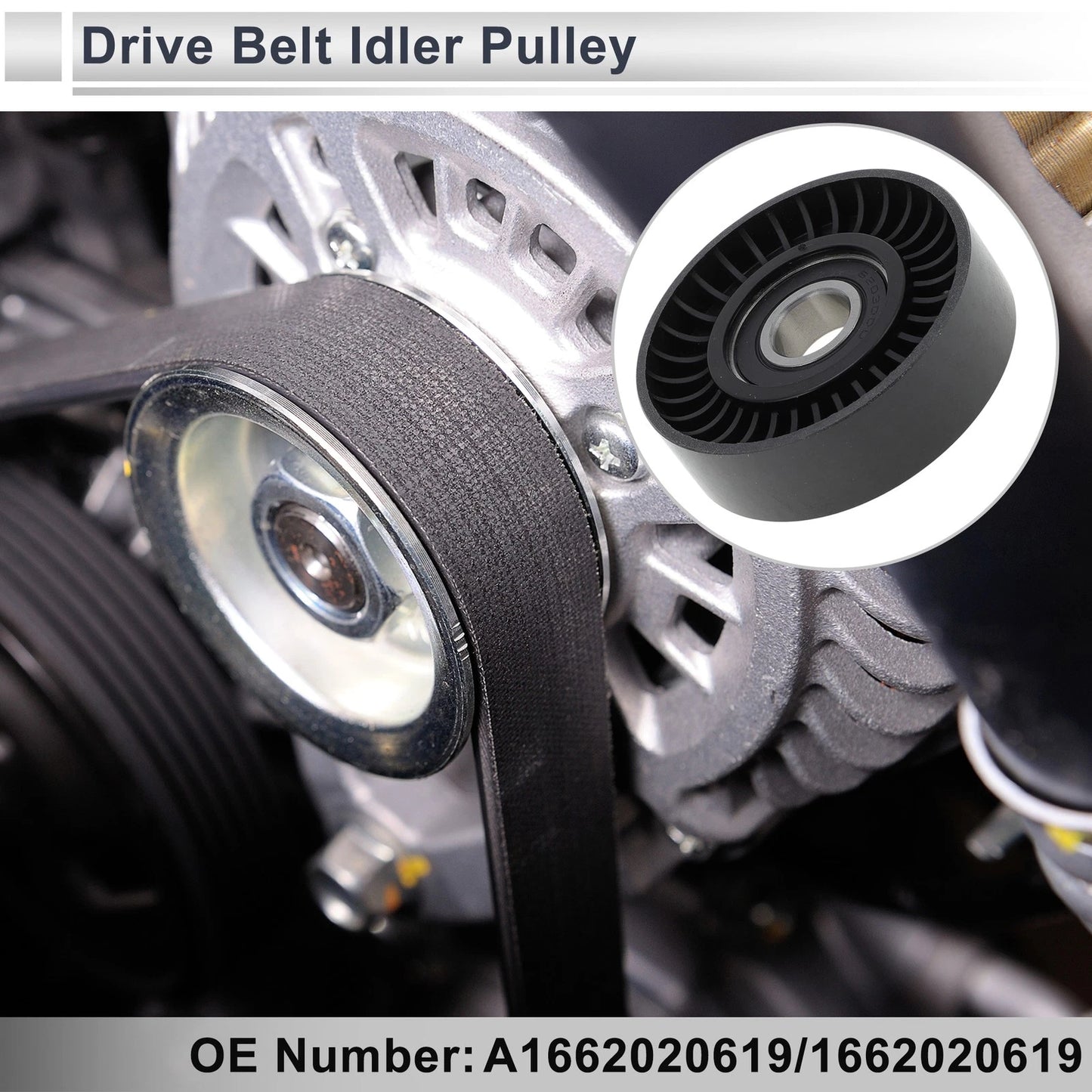 Drive Belt Idler Pulley for Mercedes-Benz A-Class (1997–2014) No.A1662020619