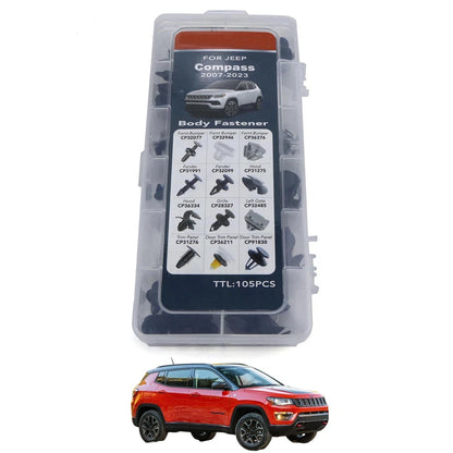 Set of 4 Bumper Grille Retainer Clips for Jeep Compass (2017–2023)
