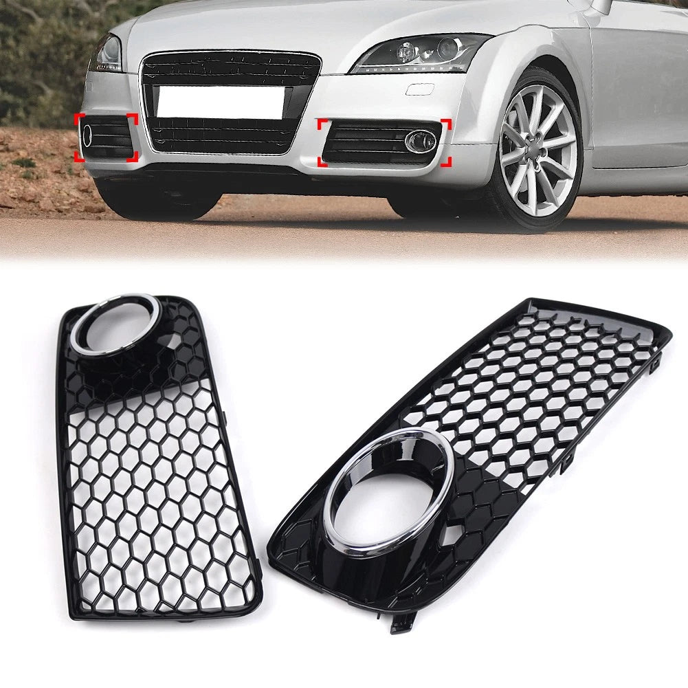 Fog Light Grille Cover Set for Audi A4 (2013–2016) Glossy Black