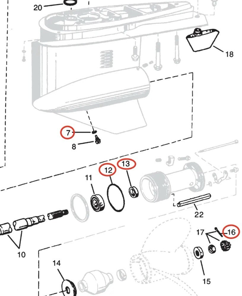 Oil Seal for OMC Cobra Volvo Penta SX (1990–1999)