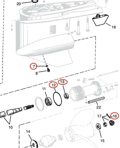 Oil Seal for OMC Cobra Volvo Penta SX (1990–1999)