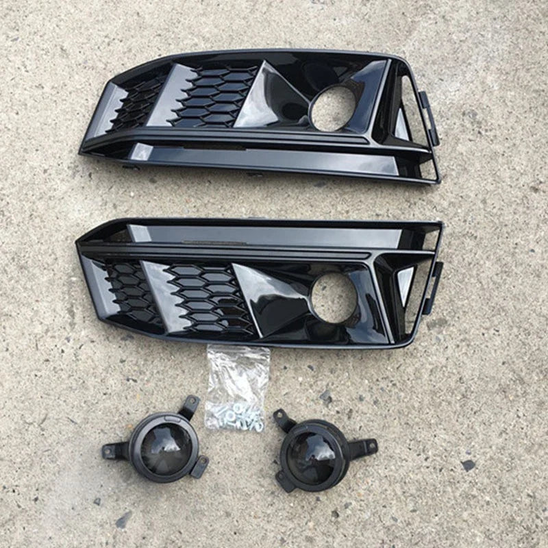 Front Bumper Fog Light Grille Lamp Cover for Audi A4 B9 S-Line (2017–2019)