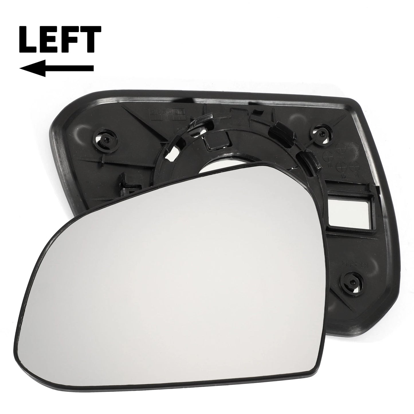 Left Side White Mirror Glass for Hyundai I10 (2013–2019)