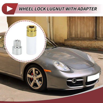 Set of 2 Wheel Lock Lug Nuts with 15 Teeth Key for Porsche Cayenne (2003-2023)