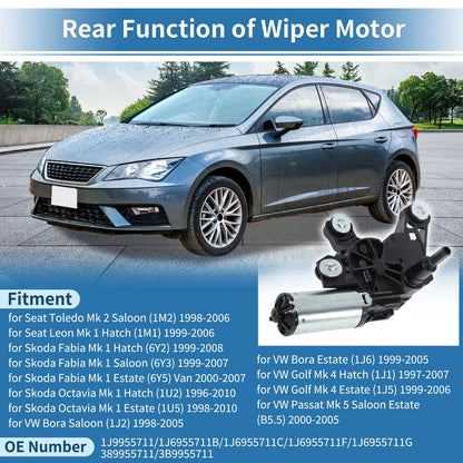 Rear Windscreen Wiper Motor for Seat Leon, Fabia, Octavia (2000–2023)