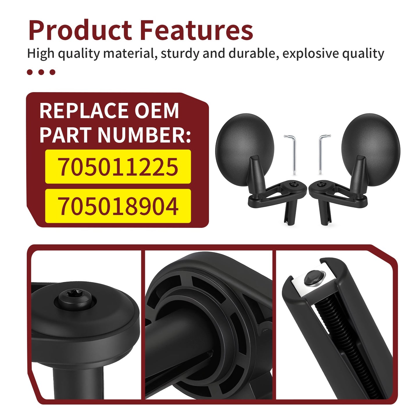 2X Mirror Assembly for Can-Am Ryker 600 900 (2019–2025)
