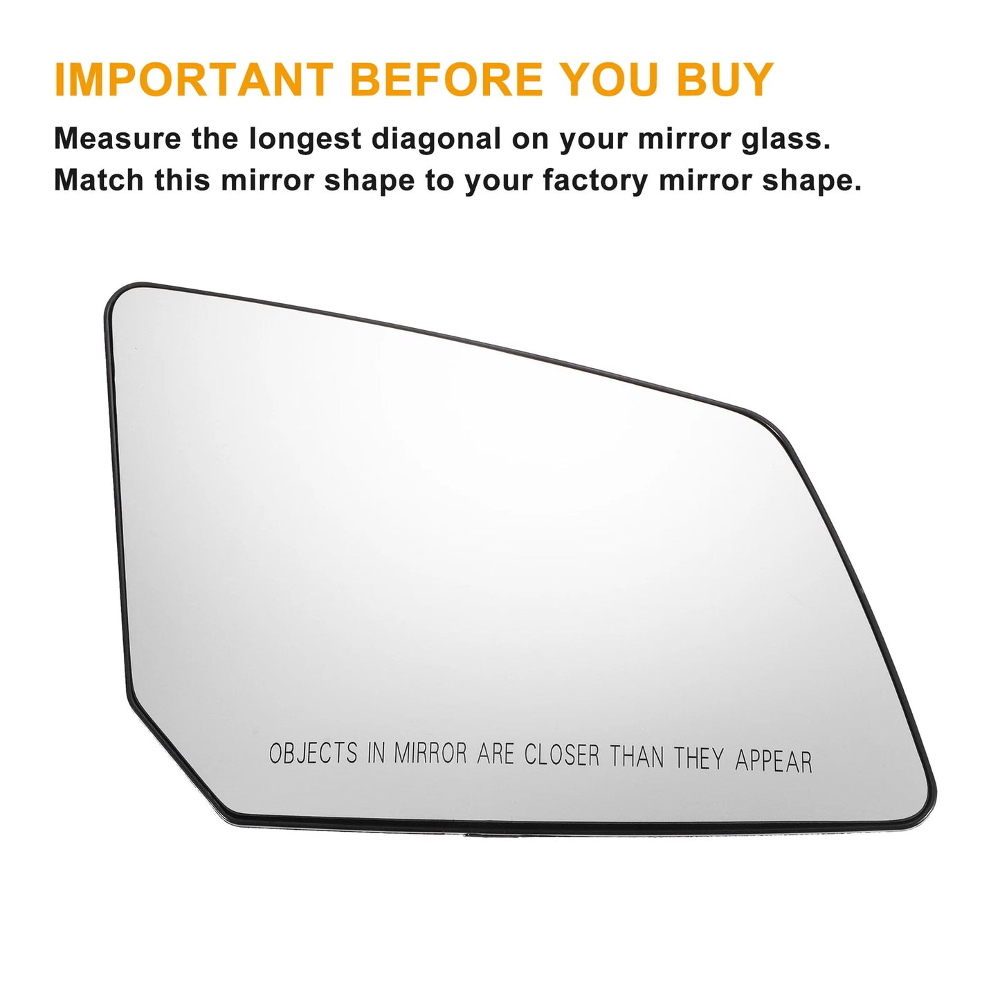 Pair White Heated Mirror Glass for GMC Chevrolet