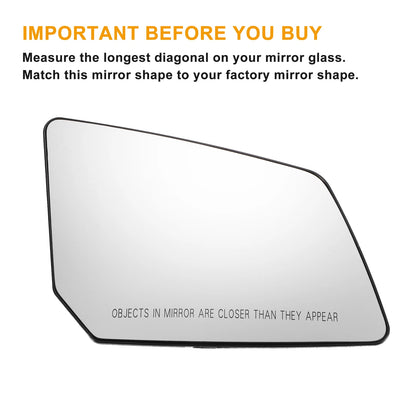 Pair White Heated Mirror Glass for GMC Chevrolet