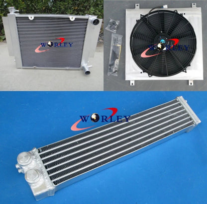 Aluminum Radiator with Shroud & Fan for Mazda RX2 RX3 RX4 RX5 RX7 (1970–1985)