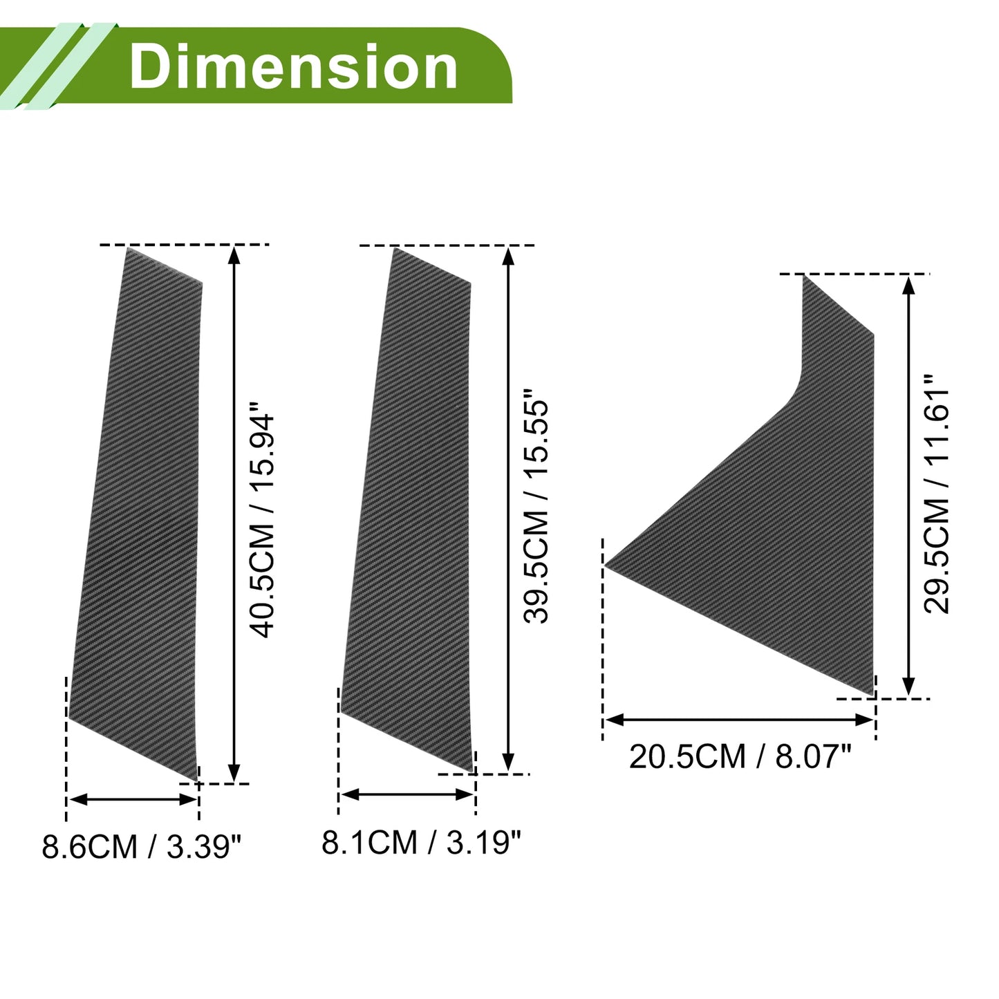6 Pcs Door Pillar Window Trim for Chevy Impala (2014–2020) Carbon Fiber