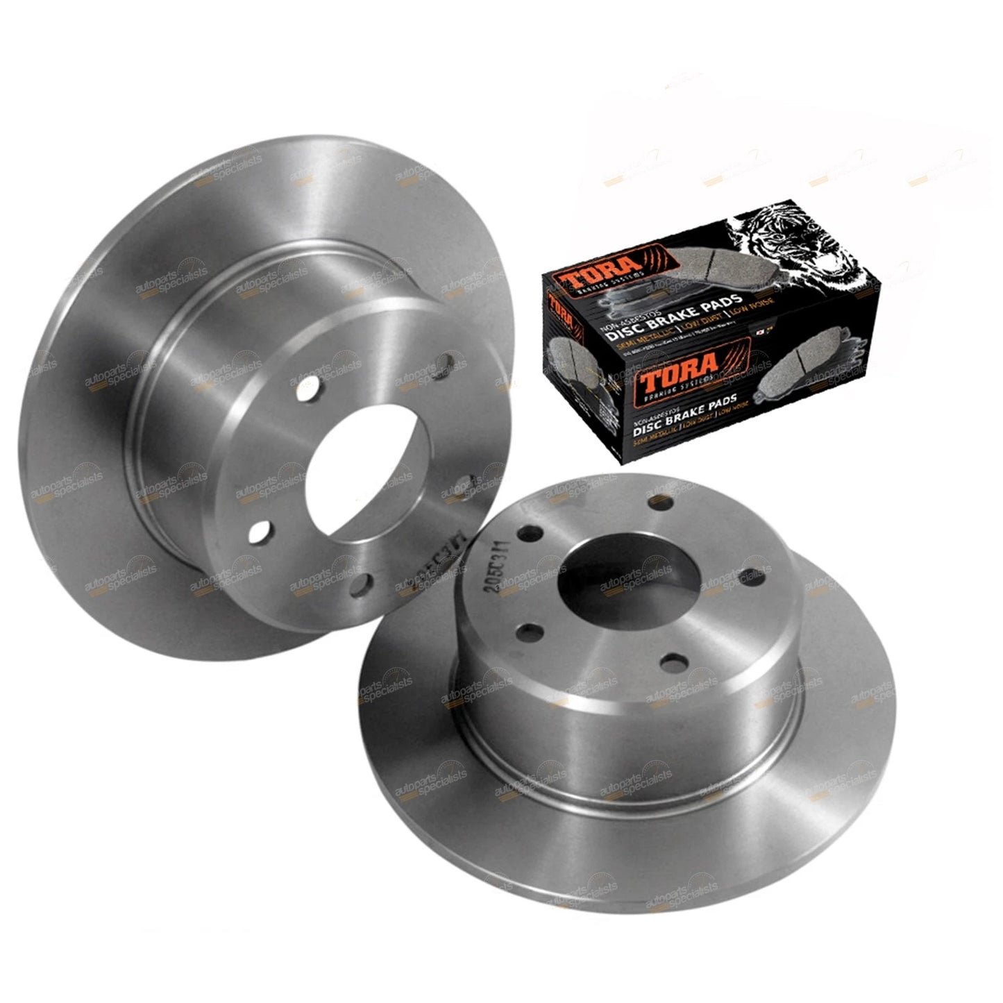 2 Rear Disc Rotors + Brake Pads for Commodore VN VG VP VR VS (1988–1997)