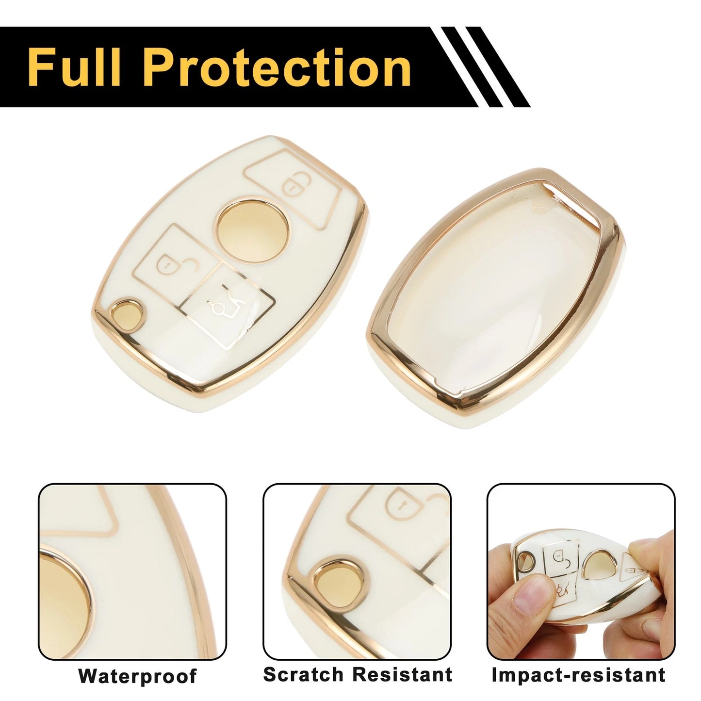 TPU Silicone Car Key Case for Mercedes-Benz A-Class (2013–2020) - 3 Buttons