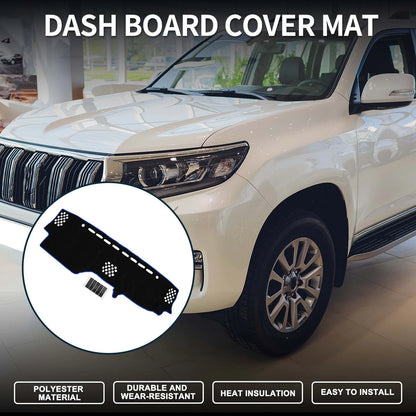 Dashboard Cover Mat for Toyota Prado (2017–2024) with Sticker Black Blue