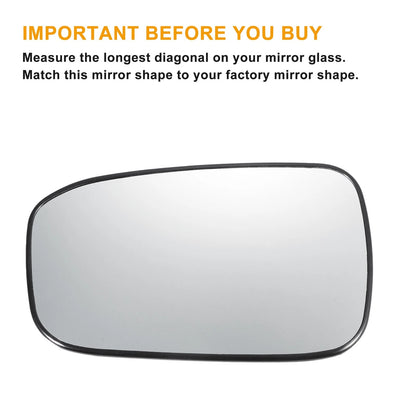 Left Side Heated White Mirror Glass for Honda Accord (2003–2007)